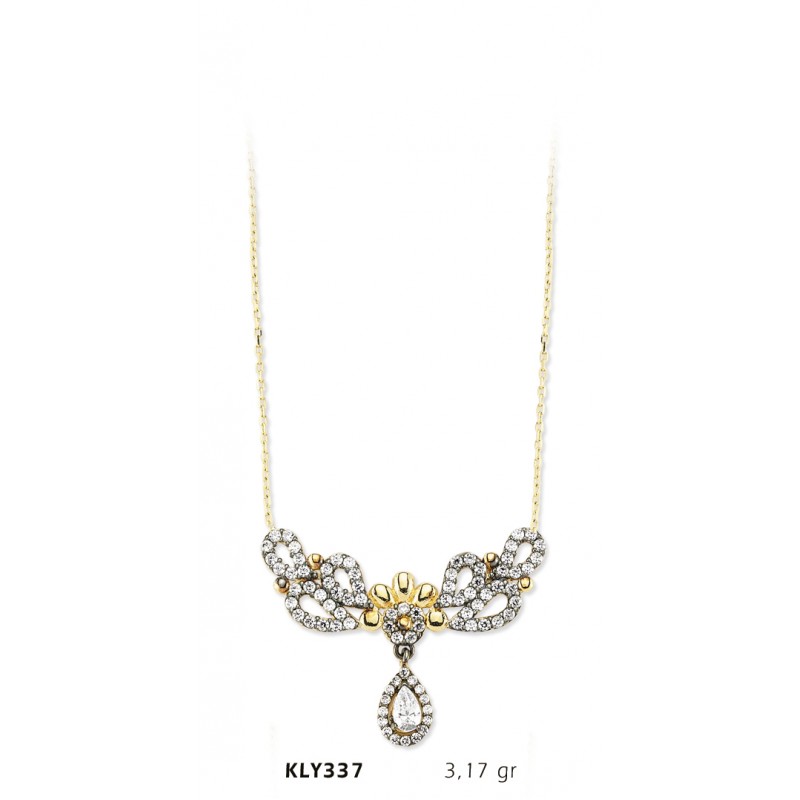 14 Ayar Altın Fantezi Taşlı Kolye KLY337