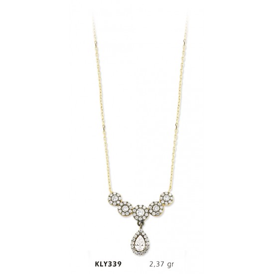 14 Ayar Altın Fantezi Taşlı Kolye KLY339