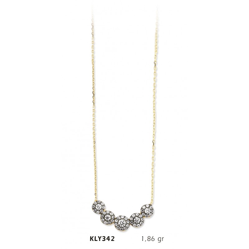 14 Ayar Altın Fantezi Taşlı Kolye KLY342