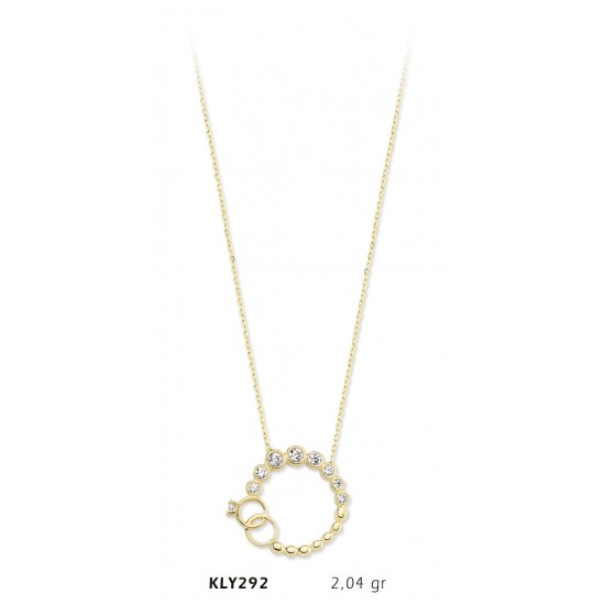 14 Ayar Altın Halka Kolye KLY292 14 Ayar Altın Halka Kolye KLY292