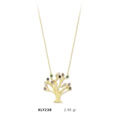 14 Ayar Altın Hayat Ağacı Kolye KLY238