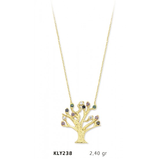 14 Ayar Altın Hayat Ağacı Kolye KLY238 14 Ayar Altın Hayat Ağacı Kolye KLY238