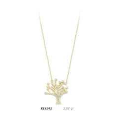 14 Ayar Altın Hayat Ağacı Kolye KLY242