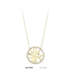 14 Ayar Altın Hayat Ağacı Kolye KLY248