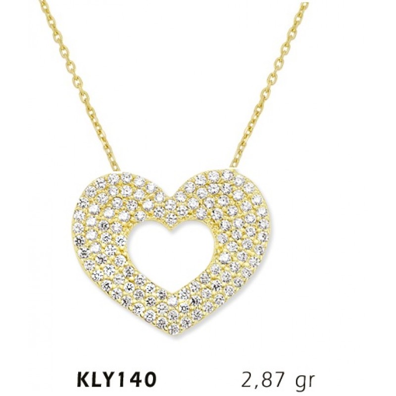 14 Ayar Altın Kalp Kolye KLY140 14 Ayar Altın Kalp Kolye KLY140