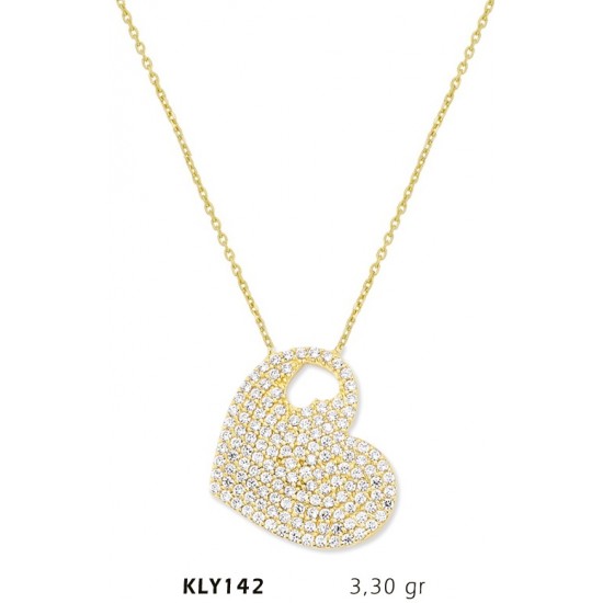 14 Ayar Altın Kalp Kolye KLY142
