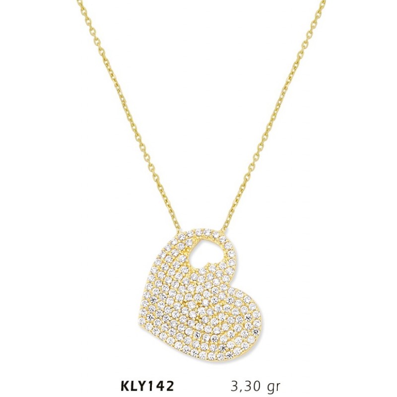 14 Ayar Altın Kalp Kolye KLY142 14 Ayar Altın Kalp Kolye KLY142