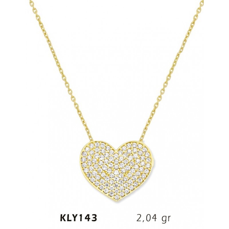 14 Ayar Altın Kalp Kolye KLY143 14 Ayar Altın Kalp Kolye KLY143