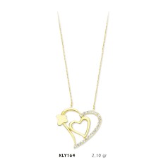 14 Ayar Altın Kalp Kolye KLY164