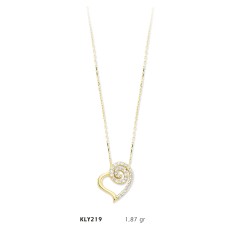 14 Ayar Altın Kalp Kolye KLY219