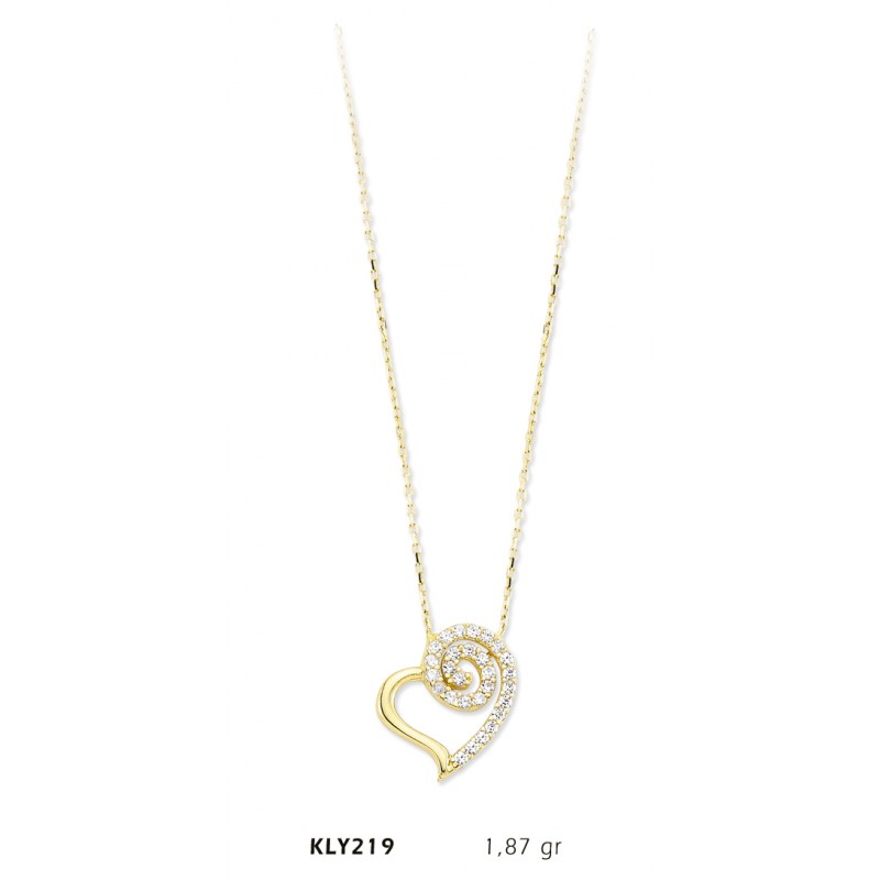 14 Ayar Altın Kalp Kolye KLY219 14 Ayar Altın Kalp Kolye KLY219