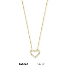 14 Ayar Altın Kalp Kolye KLY223