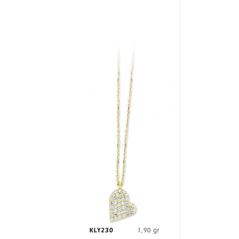 14 Ayar Altın Kalp Kolye KLY230