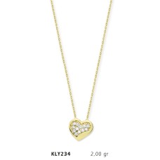 14 Ayar Altın Kalp Kolye KLY234