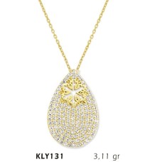 14 Ayar Altın Kar Tanesi Damla Kolye KLY131