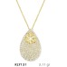 14 Ayar Altın Kar Tanesi Damla Kolye KLY131