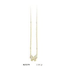 14 Ayar Altın Kelebek Kolye KLY279