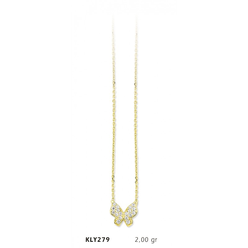 14 Ayar Altın Kelebek Kolye KLY279 14 Ayar Altın Kelebek Kolye KLY279