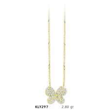 14 Ayar Altın Kelebek Kolye KLY297