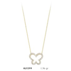14 Ayar Altın Kelebek Kolye KLY299