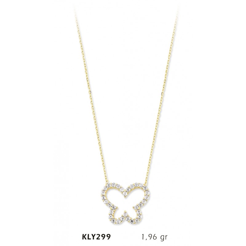 14 Ayar Altın Kelebek Kolye KLY299 14 Ayar Altın Kelebek Kolye KLY299