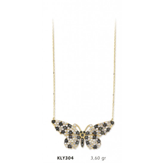14 Ayar Altın Kelebek Kolye KLY304