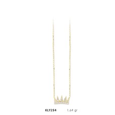 14 Ayar Altın Kral Tacı Kolye KLY254
