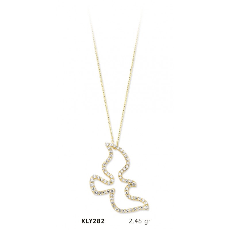 14 Ayar Altın Kuş Kolye KLY282