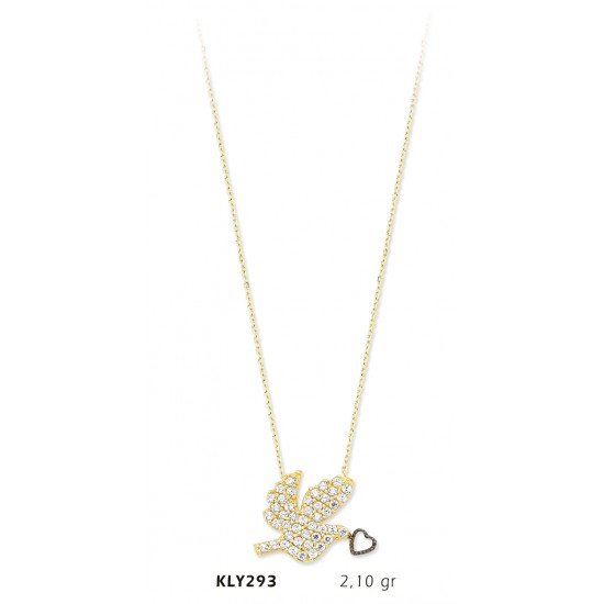 14 Ayar Altın Kuş Kolye KLY293