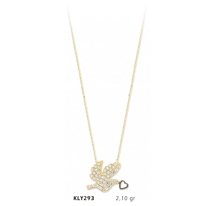 14 Ayar Altın Kuş Kolye KLY293