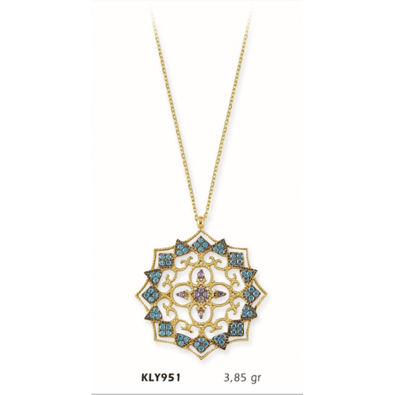 14 Ayar Altın Motif Kolye KLY951