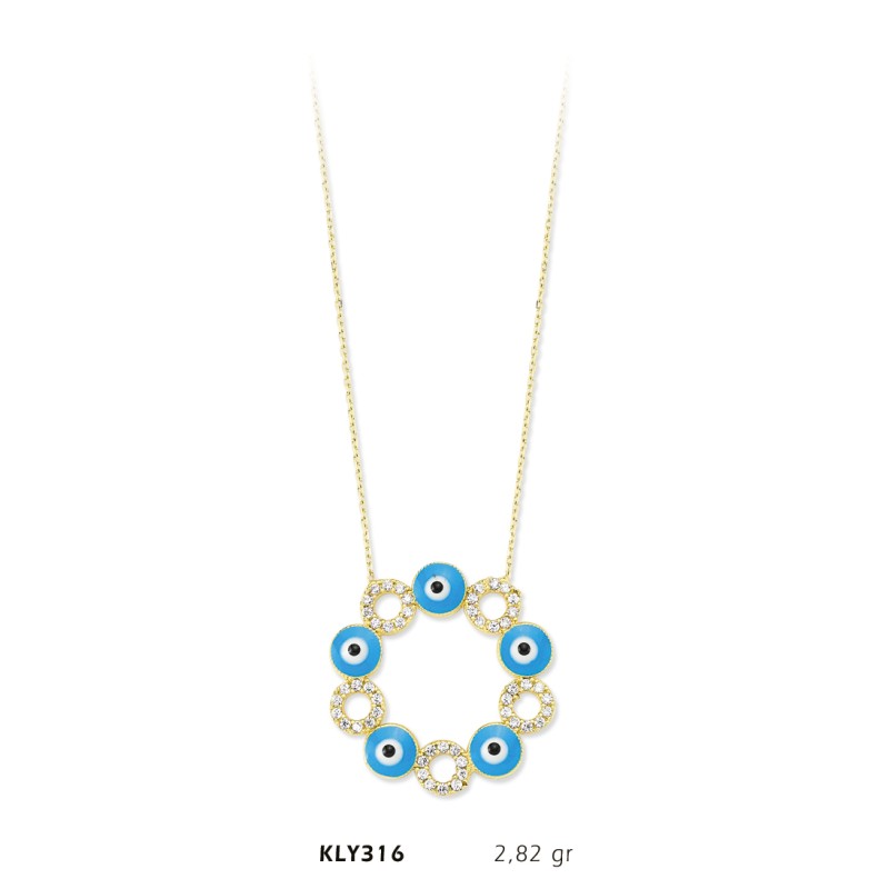 14 Ayar Altın Nazar Boncuğu Kolye KLY316 14 Ayar Altın Nazar Boncuğu Kolye KLY316
