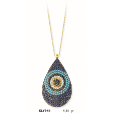 14 Ayar Altın Nazar Boncuğu Kolye KLY941