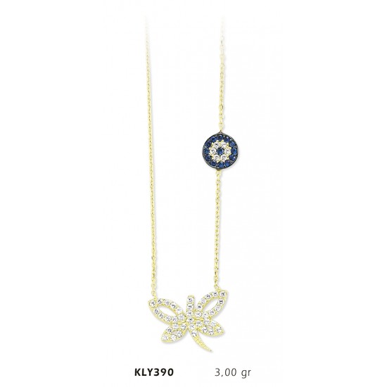 14 Ayar Altın Nazar Boncuğu Yusufçuk Kolye KLY390 14 Ayar Altın Nazar Boncuğu Yusufçuk Kolye KLY390