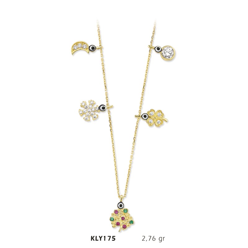 14 Ayar Altın Şans Kolyesi KLY175 14 Ayar Altın Şans Kolyesi KLY175