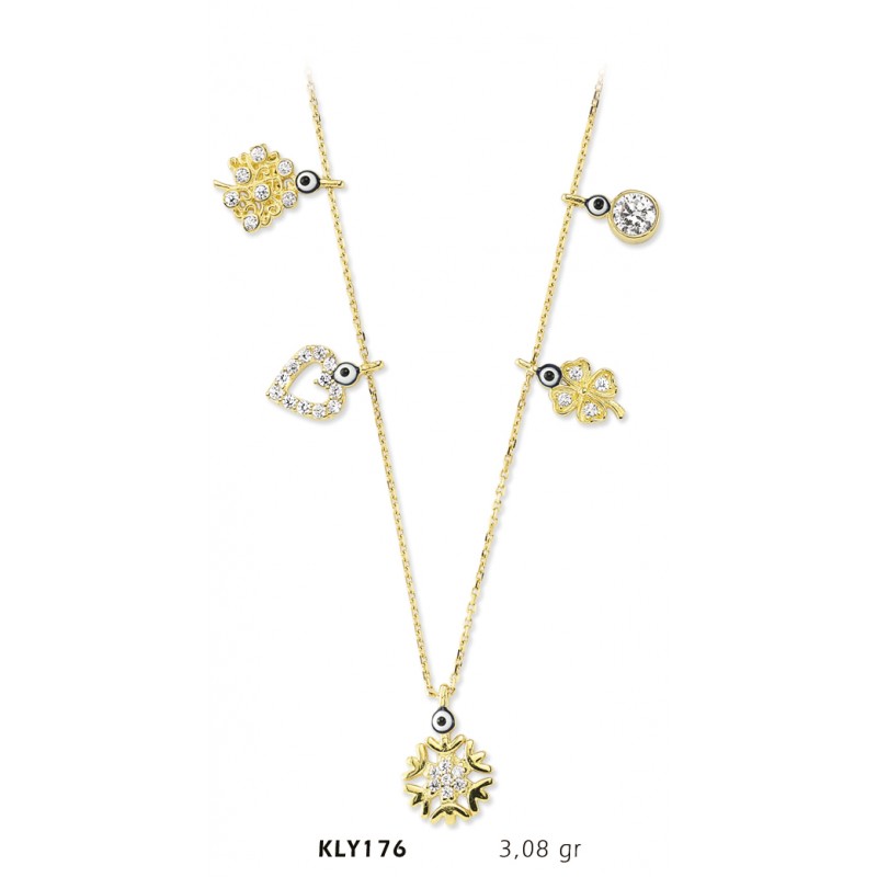 14 Ayar Altın Şans Kolyesi KLY176 14 Ayar Altın Şans Kolyesi KLY176