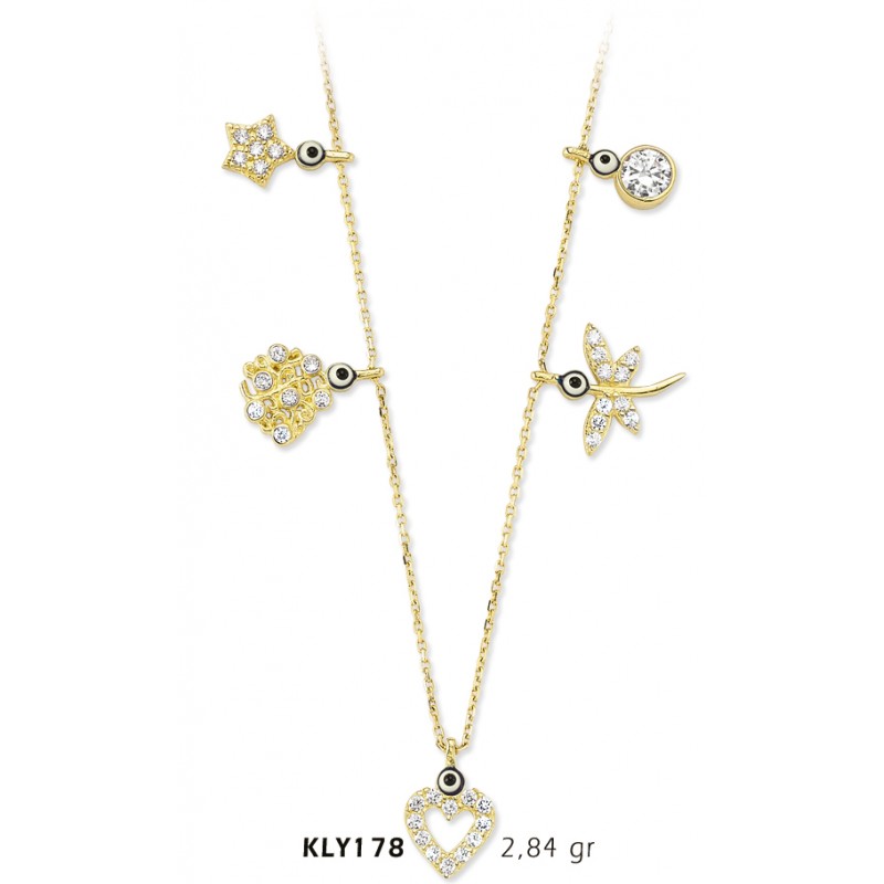 14 Ayar Altın Şans Kolyesi KLY178 14 Ayar Altın Şans Kolyesi KLY178