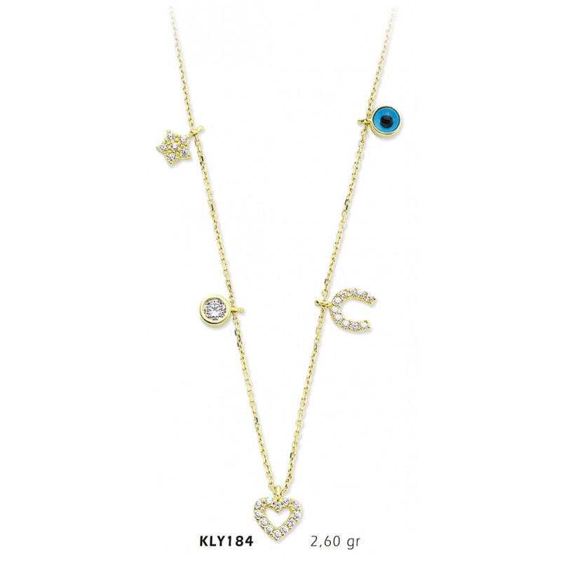 14 Ayar Altın Şans Kolyesi KLY184 14 Ayar Altın Şans Kolyesi KLY184