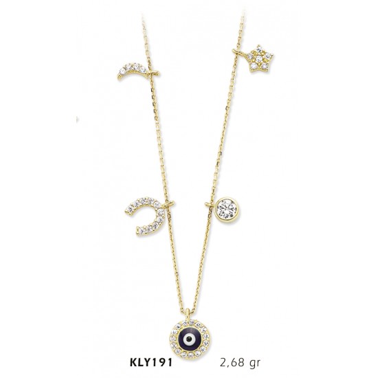 14 Ayar Altın Şans Kolyesi KLY191