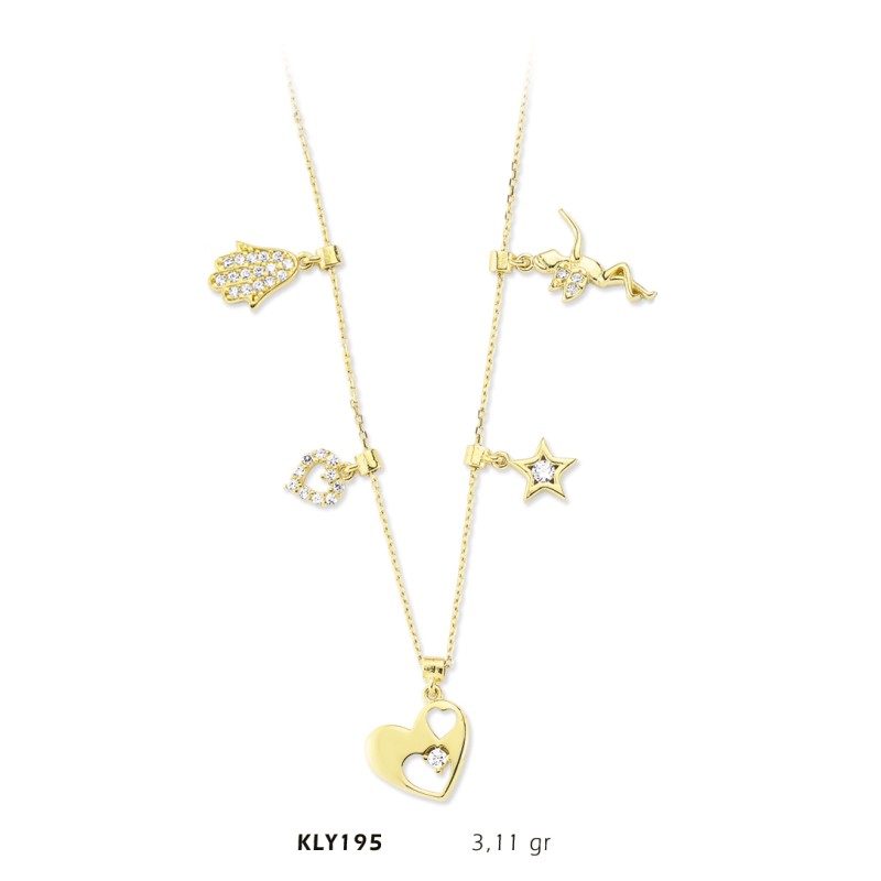 14 Ayar Altın Şans Kolyesi KLY195 14 Ayar Altın Şans Kolyesi KLY195