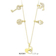 14 Ayar Altın Şans Kolyesi KLY201