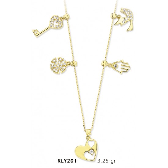 14 Ayar Altın Şans Kolyesi KLY201