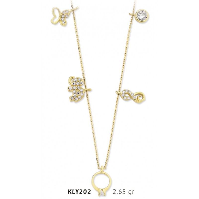 14 Ayar Altın Şans Kolyesi KLY202