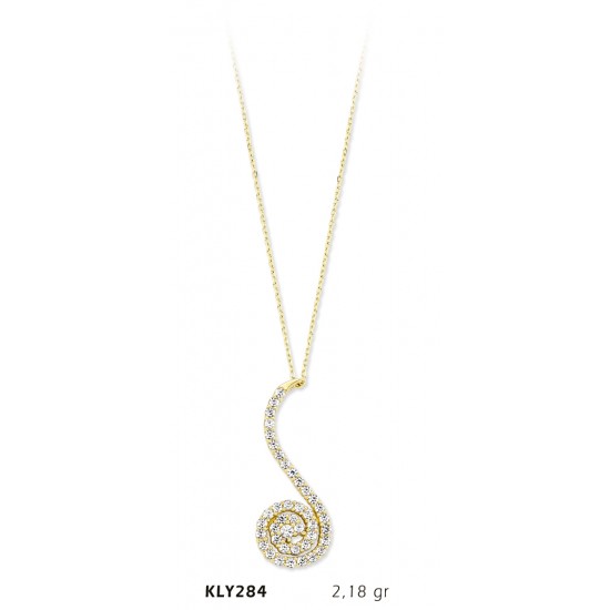14 Ayar Altın Sarkıt Kolye KLY284