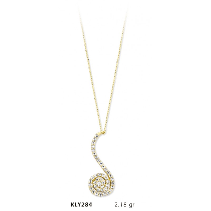 14 Ayar Altın Sarkıt Kolye KLY284