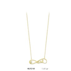 14 Ayar Altın Sonsuzluk Aşk Kolye KLY218