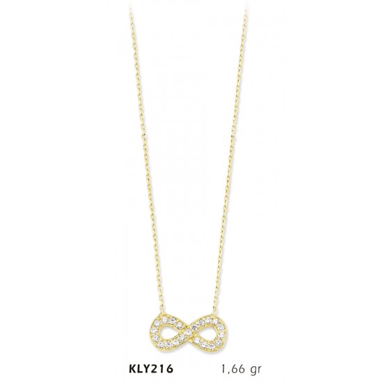14 Ayar Altın Sonsuzluk Kolye KLY216