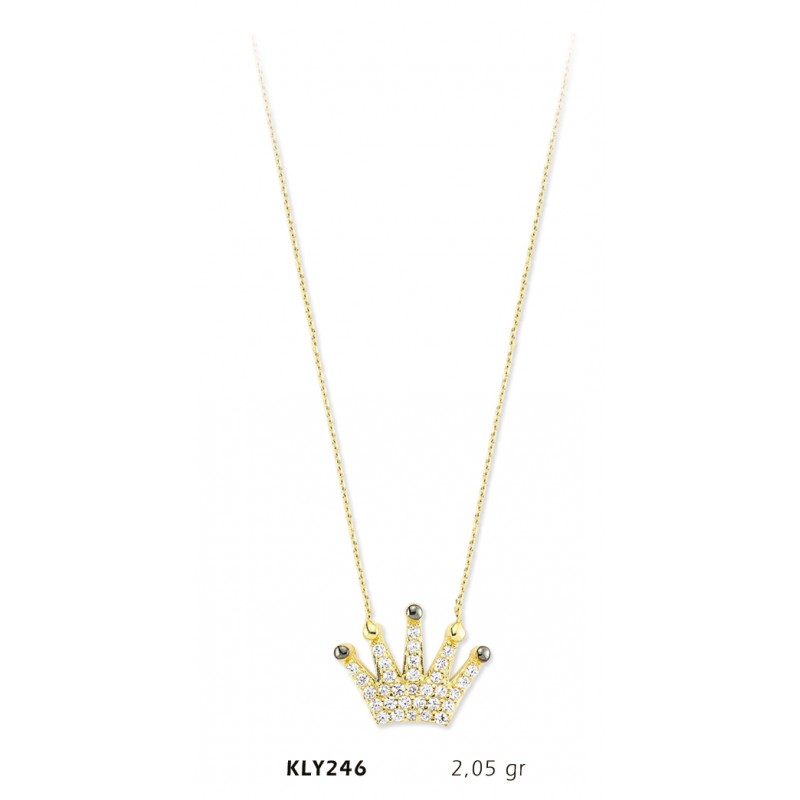 14 Ayar Altın Kral Tacı Kolye KLY246 14 Ayar Altın Kral Tacı Kolye KLY246