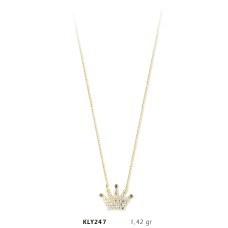 14 Ayar Altın Kral Tacı Kolye KLY247