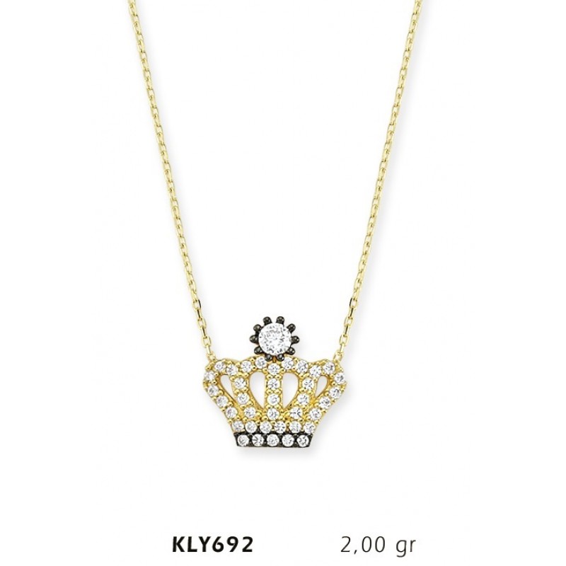14 Ayar Altın Kral Tacı Kolye KLY692 14 Ayar Altın Kral Tacı Kolye KLY692